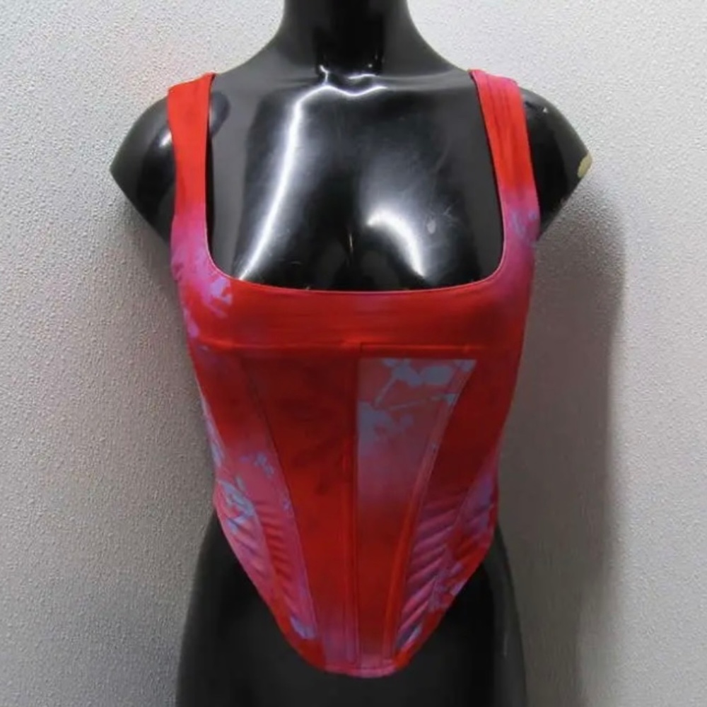 Miaou Campbell corset red rouge mudd XS